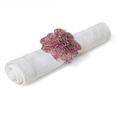 Sur La Table Orchid Beaded Napkin Ring