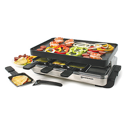 Stelvio Raclette Party Grill with Reversible Cast Aluminum Grill Plate