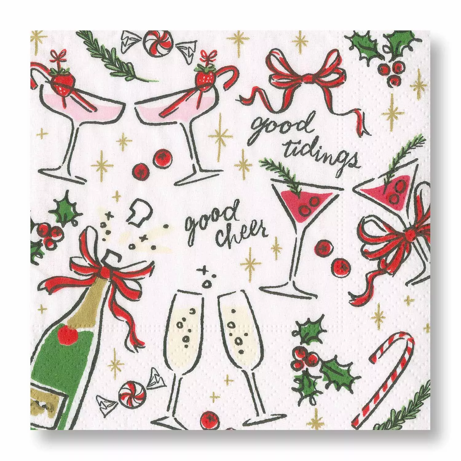 Caspari Be Merry Cocktail Napkins, Set of 20