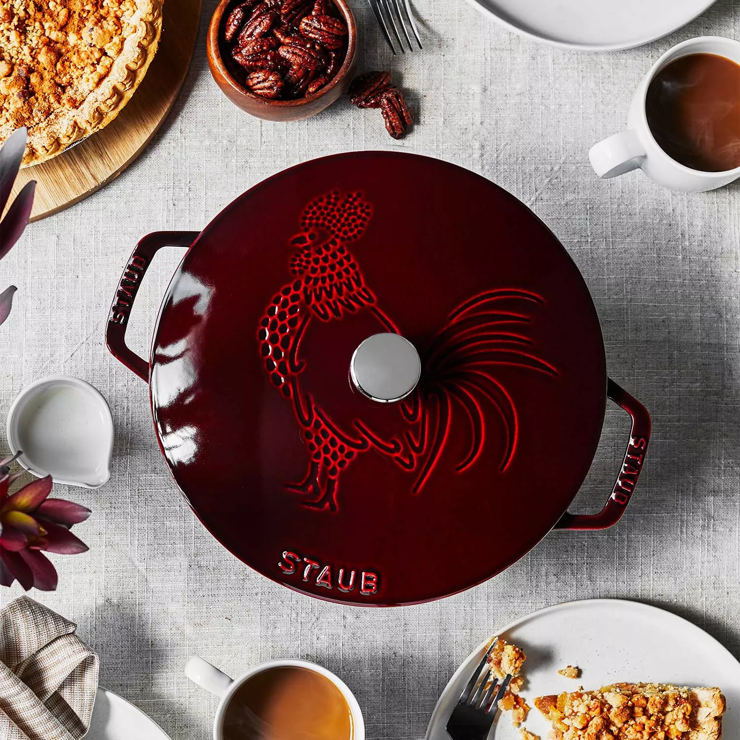 Staub Essential French Oven with Rooster Lid, 3.75 qt