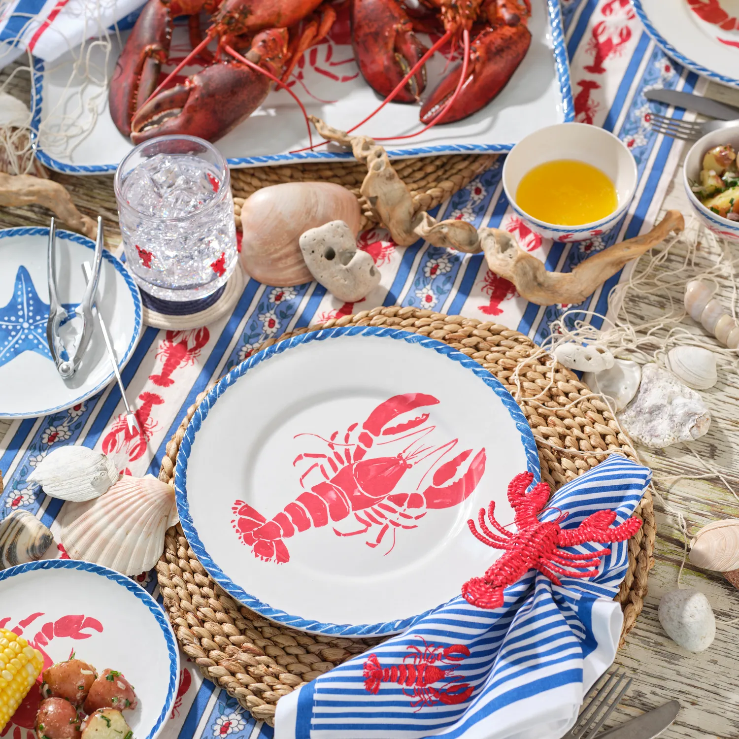 Sur La Table Seaside Embroidered Napkins, Set of 4