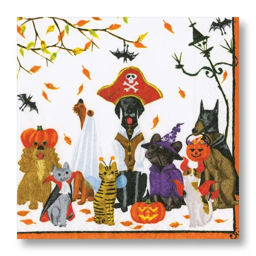 Caspari Halloween Pets Cocktail Napkins 