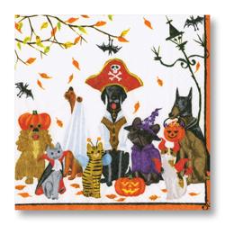 Caspari Halloween Pets Cocktail Napkins 