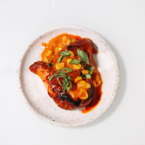 Buldak Chicken Wings with Cheesy Corn