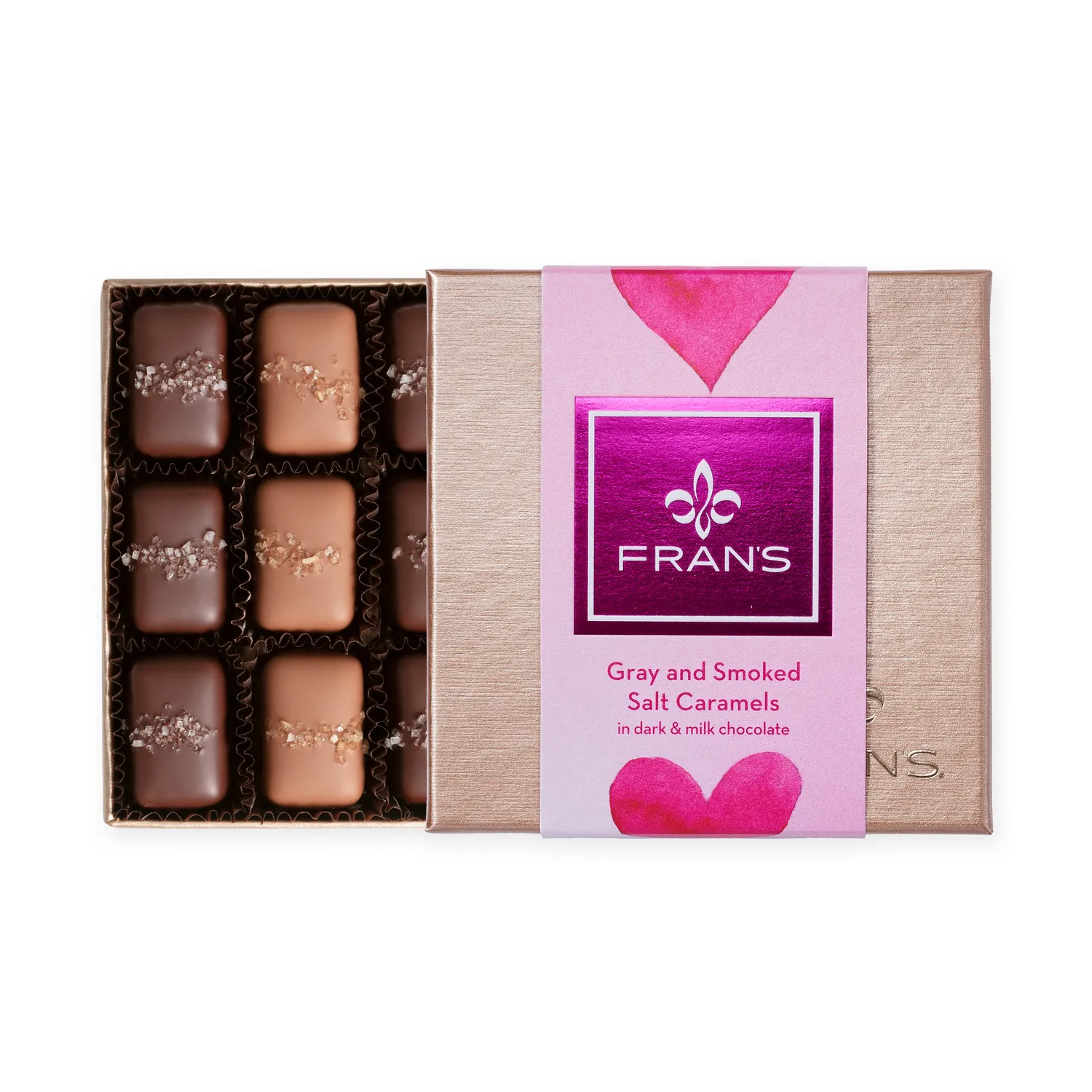 Fran’s Chocolates Gray Smoked Salt Caramels Valentine’s Gift Box