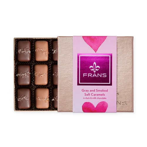 Fran’s Chocolates Gray Smoked Salt Caramels Valentine’s Gift Box