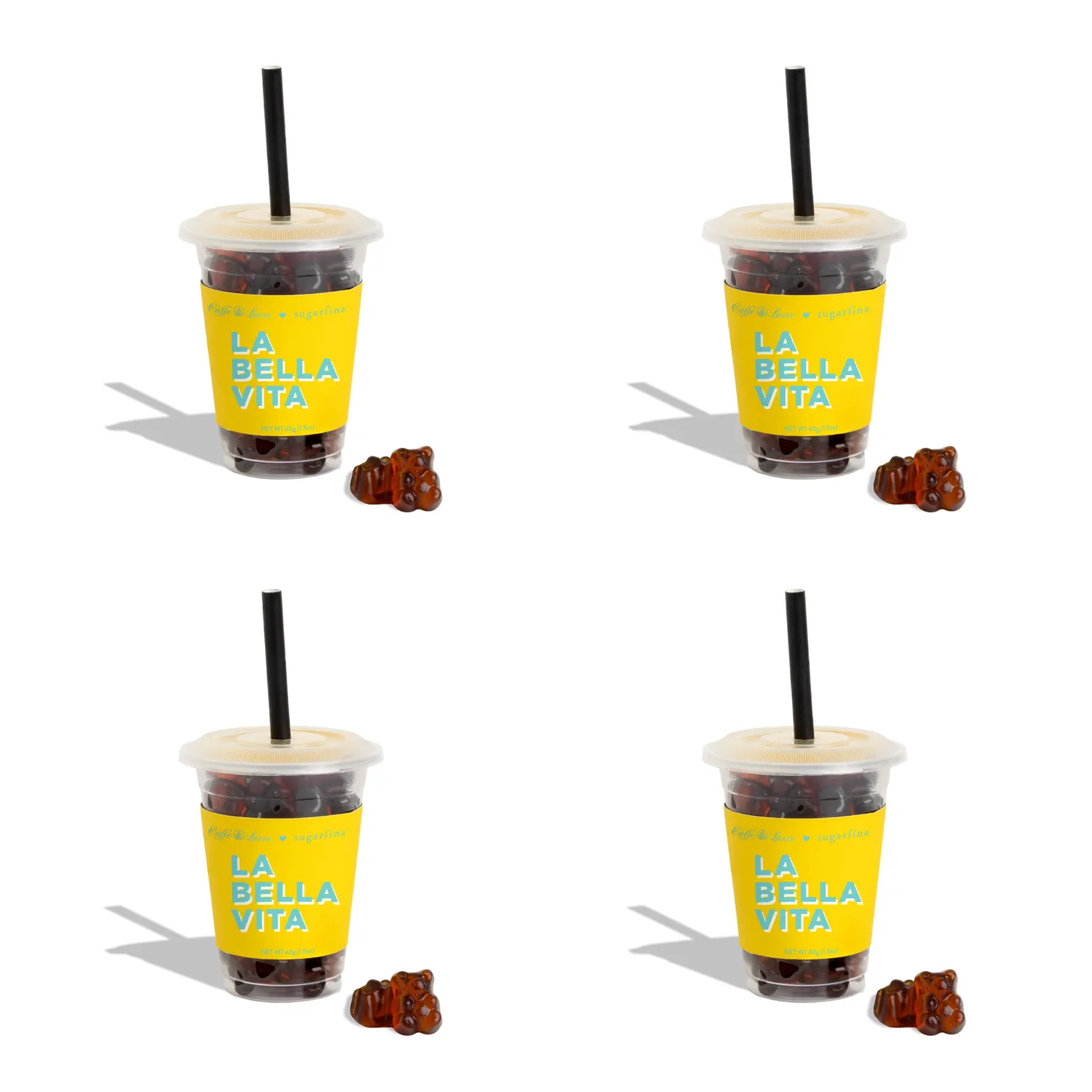 Sugarfina Espresso Bears Mini Coffee Cup, Set of 4