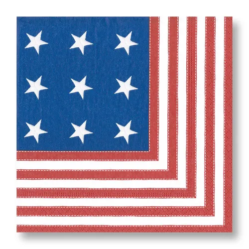 Caspari Star Spangle Cocktail Napkins, Set of 20