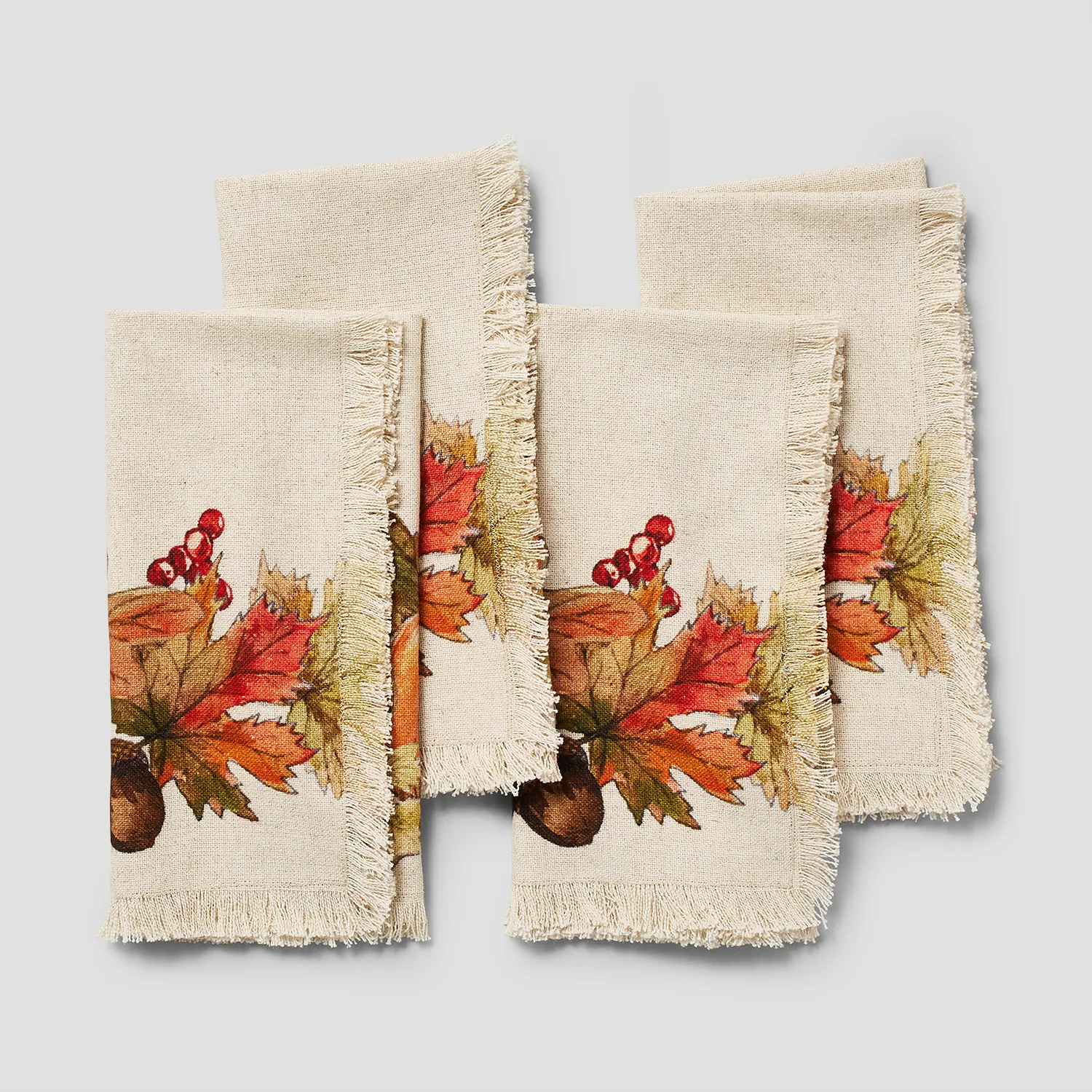 Sur La Table Thanksgiving Pumpkin Napkins Set of 4