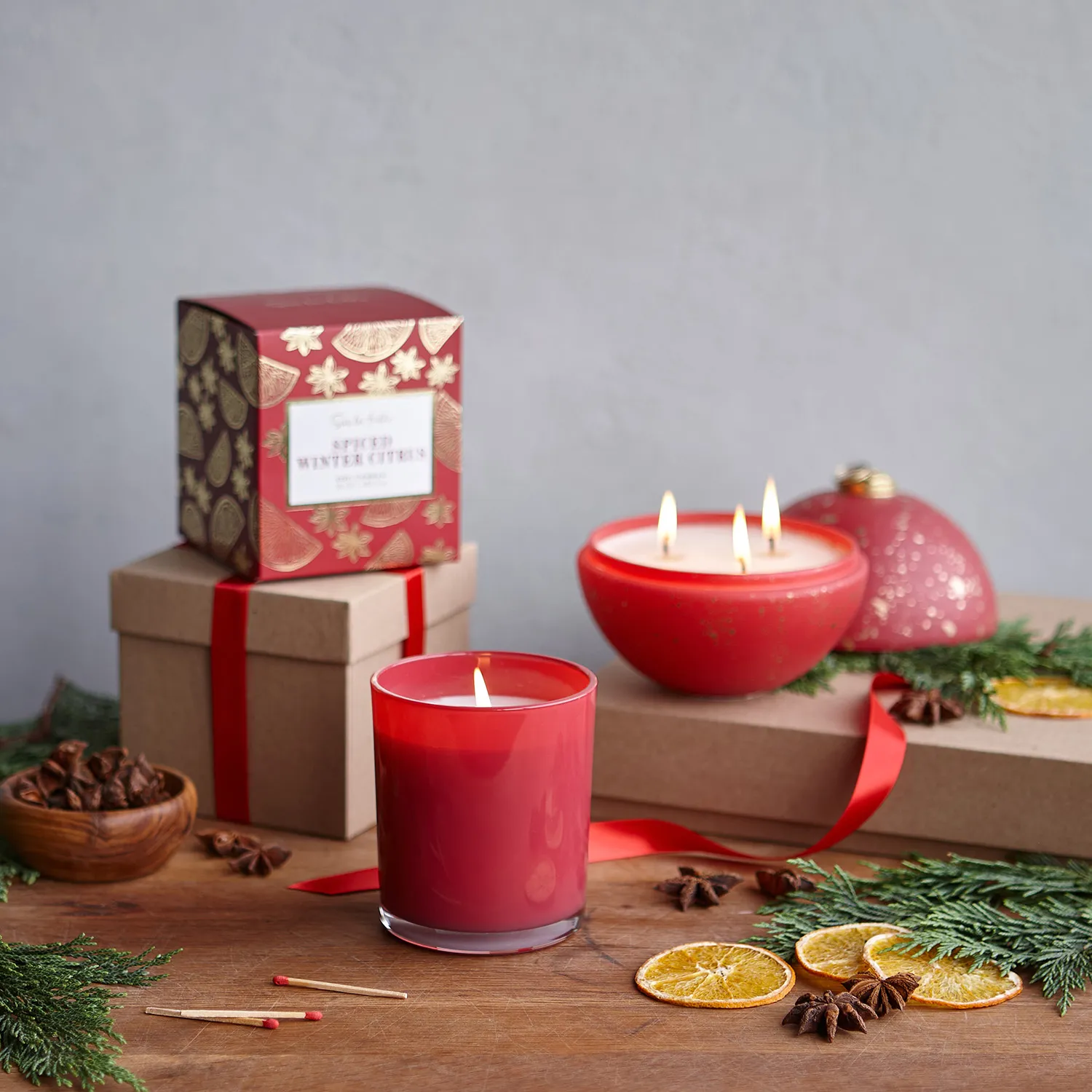 Sur La Table Spiced Winter Citrus Ornament Candle