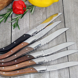French Home Laguiole Connoisseur Assorted Wood Steak Knives, Set of 6 Love these knives
