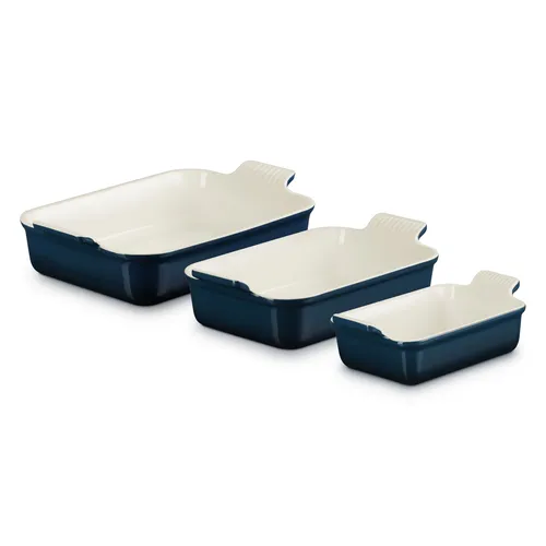 Le Creuset Heritage Stoneware 3-Piece Rectangular Baker Set