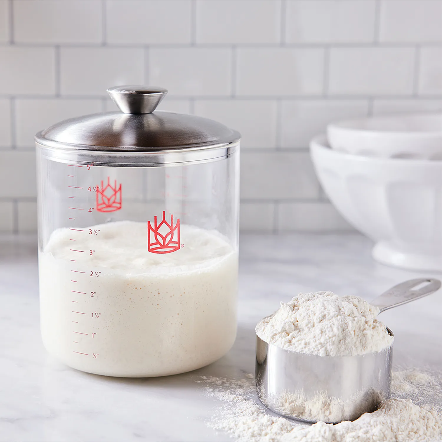 King Arthur Baking Co. Glass Sourdough Crock