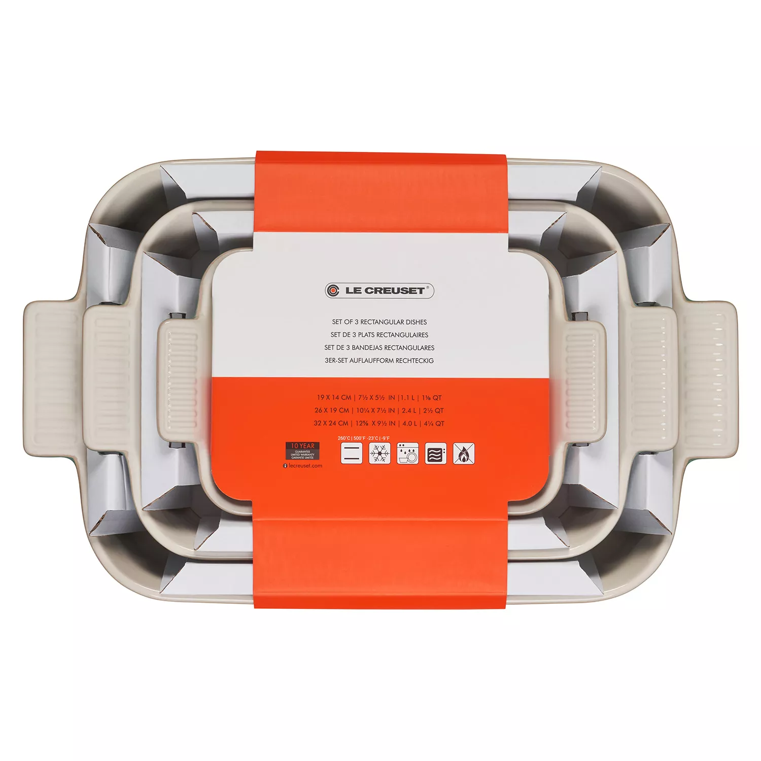 Le Creuset Heritage Stoneware 3-Piece Rectangular Baker Set