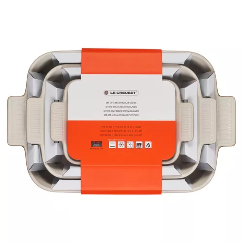 Le Creuset Heritage Stoneware 3-Piece Rectangular Baker Set