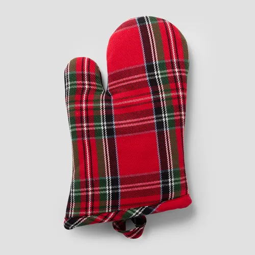 Sur la table Plaid Oven Mitt