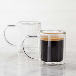 Sur La Table Doppio Double-Wall Espresso Glasses, Set of 2