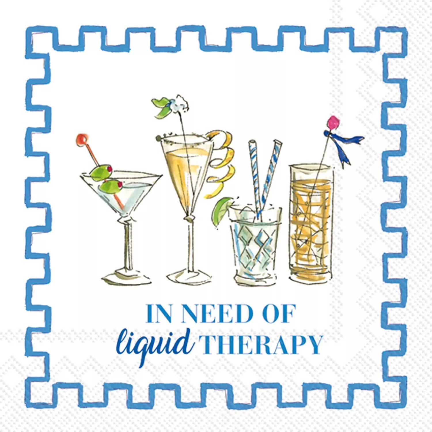 Boston International Liquid Therapy Cocktail Napkins, Set of 20