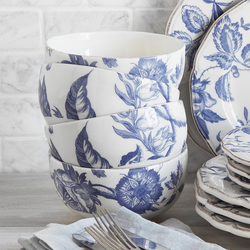 Italian Blue Floral Cereal Bowl
