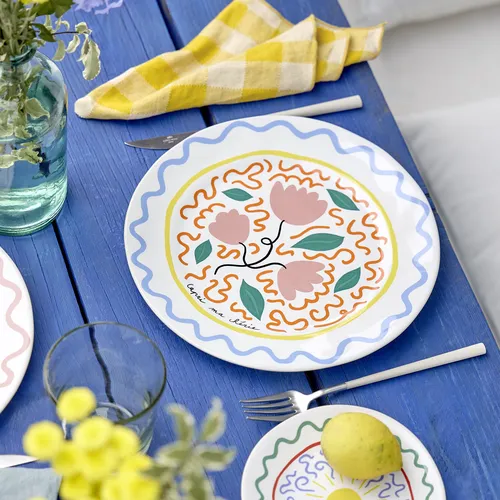 Costa Nova Summer Bliss Tulip Dinner Plates, Set of 6