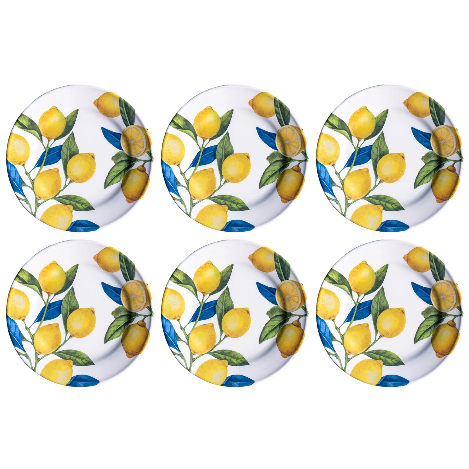 Tar Hong Lemon Orchard Melamine Dinner Plates, Set of 6