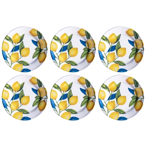Tar Hong Lemon Orchard Melamine Dinner Plates, Set of 6