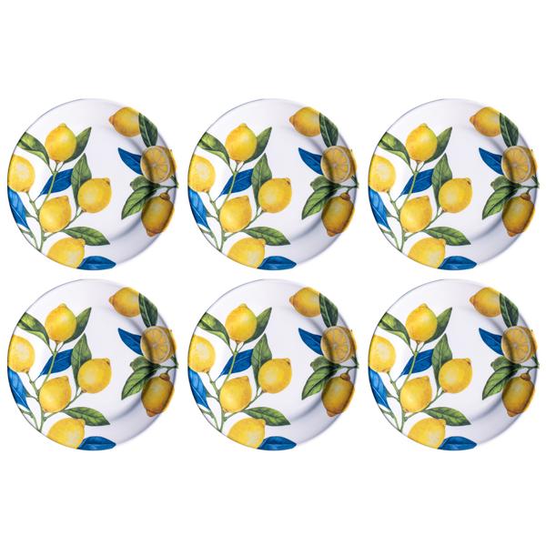 Tar Hong Lemon Orchard Melamine Dinner Plates, Set of 6