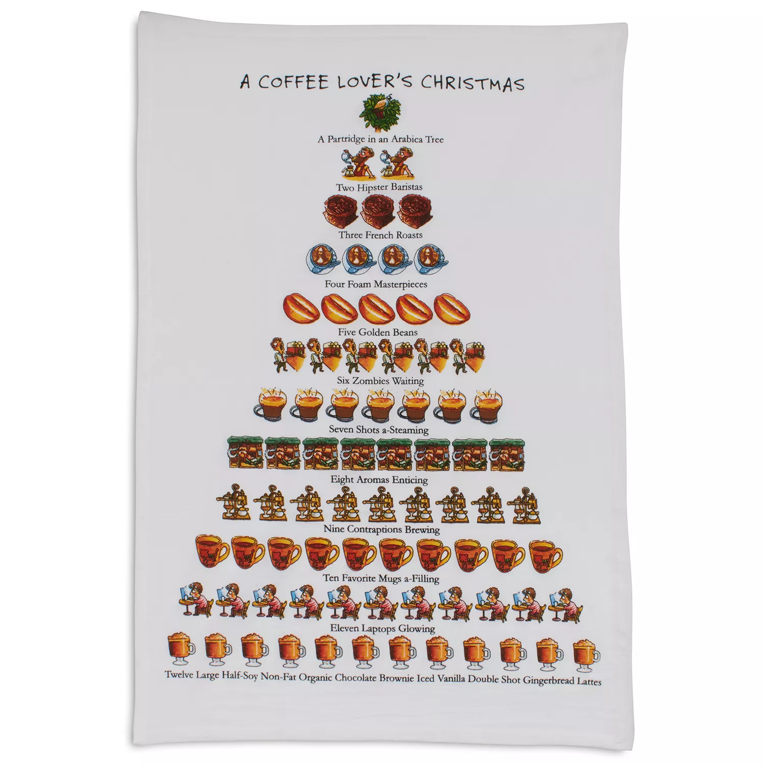 Sur La Table The Coffee Lover&#8217;s 12 Days of Christmas Flour-Sack Towel