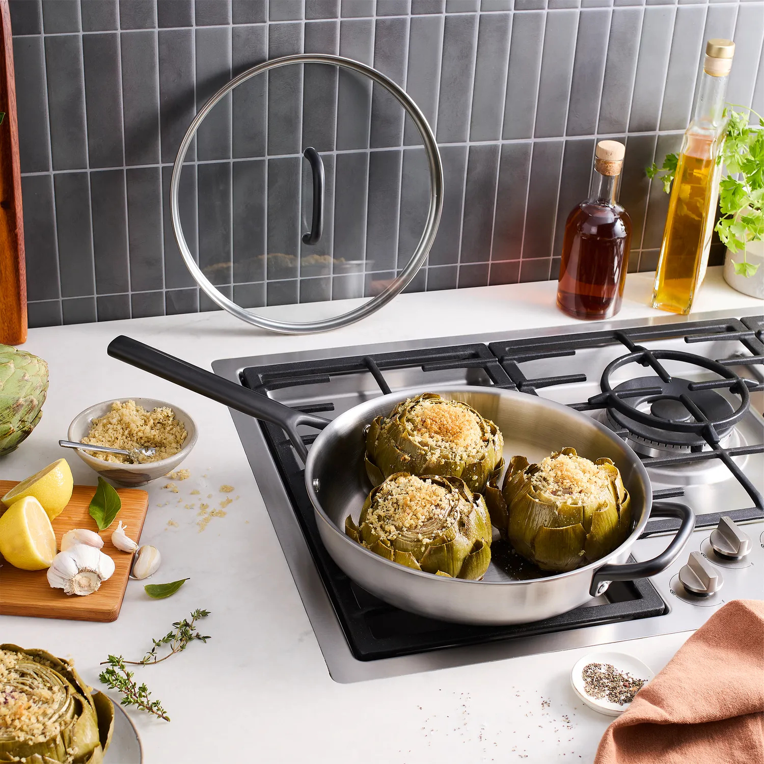 Zwilling Milano Stainless Steel Sauté Pan with Lid, 4 qt.