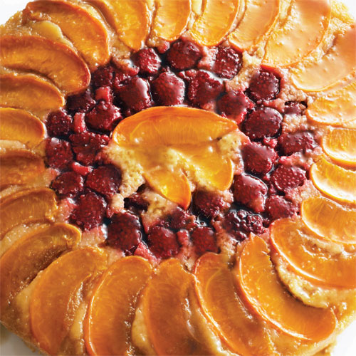 Apricot-Raspberry Upside-Down Cake