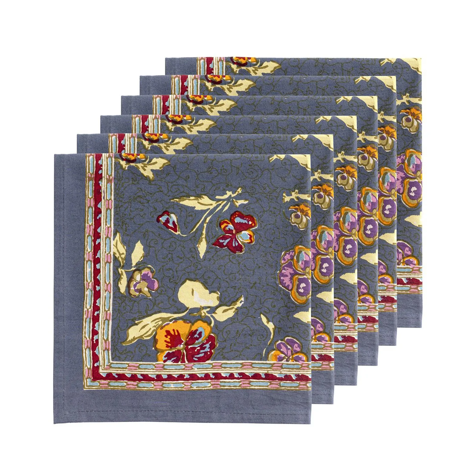 Couleur Nature Pansy Napkins, Set of 6
