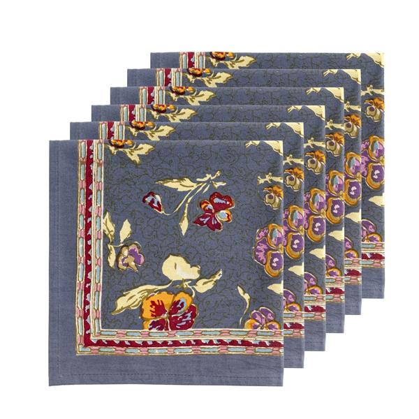 Couleur Nature Pansy Napkins, Set of 6