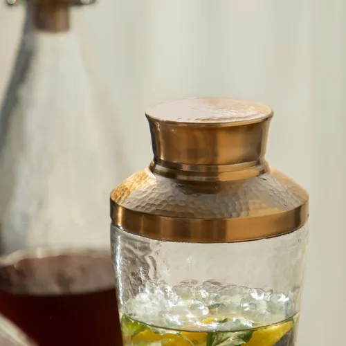 Collective Home Pebbled Glass Cocktail Shaker