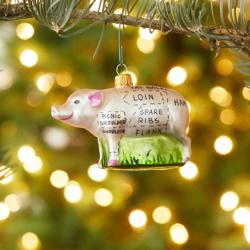 Sur La Table Sectioned-Pig Glass Ornament Educational Ornament
