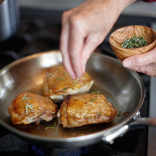 Braised Chicken with Apple and Sage