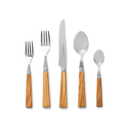 Dubost Olivewood Flatware, Set of 20