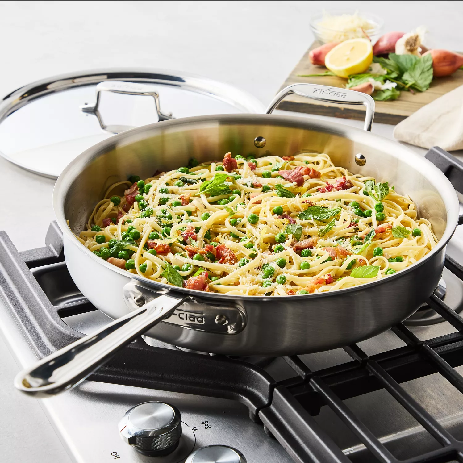 All-Clad D5 Brushed Stainless Steel Sauté Pan | Sur La Table