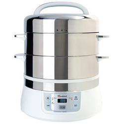 Euro Cuisine 2-Tier Stainless Steel Electric Food Steamer