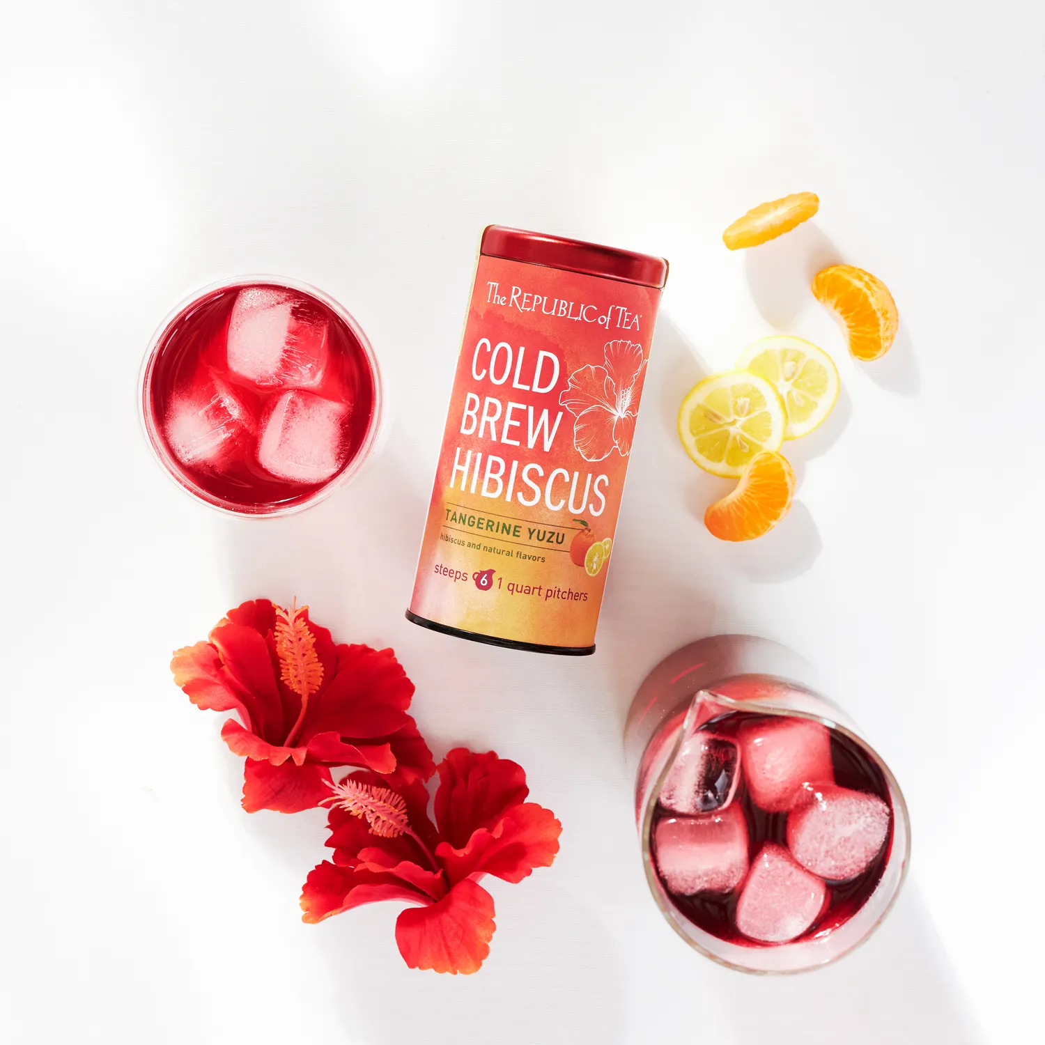The Republic of Tea Cold Brew Hibiscus Tangerine Yuzu Iced Tea 