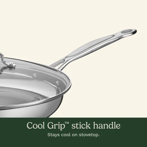 Cuisinart Chef's Classic Stainless Steel Skillet with Lid, 12"