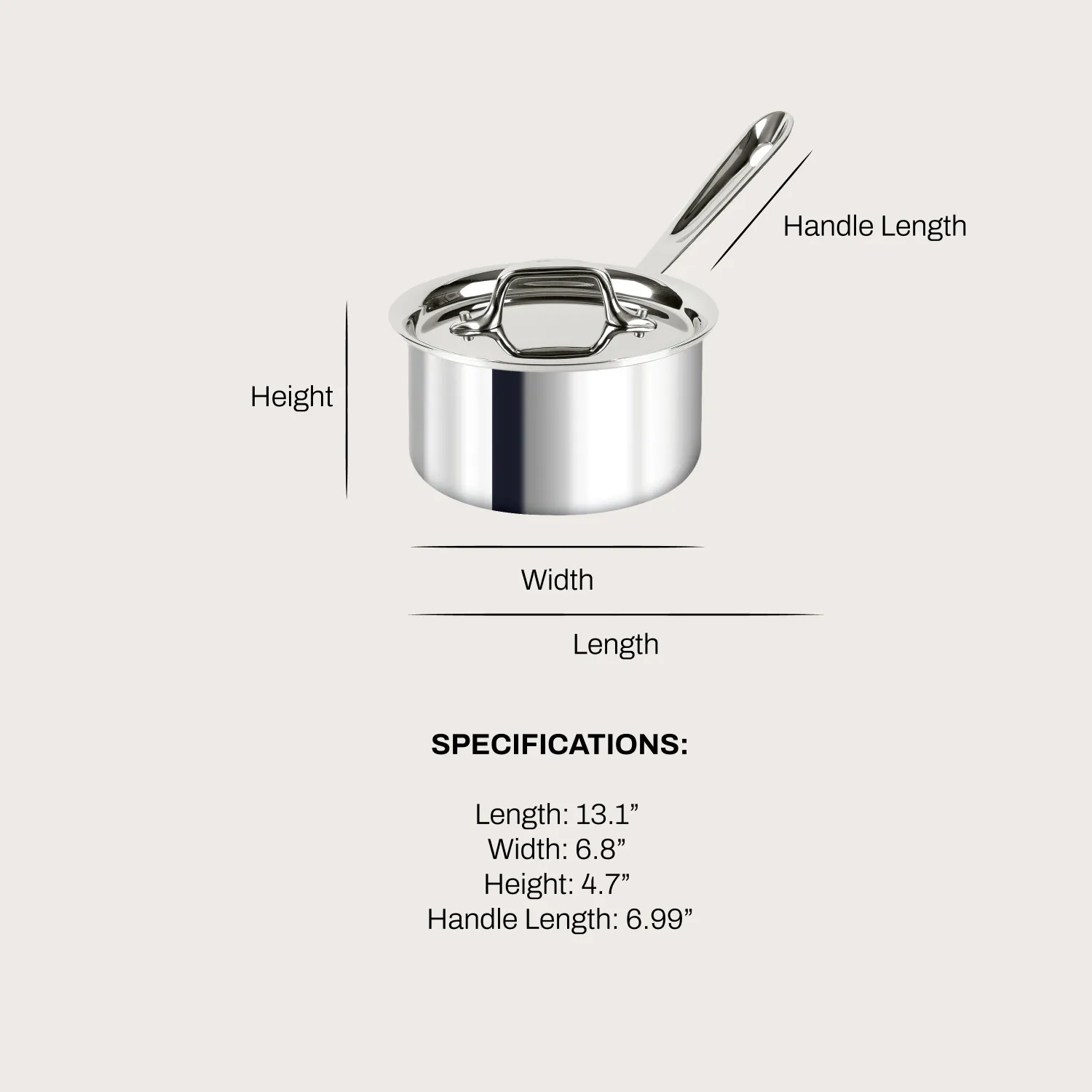 All-Clad D3 Stainless Steel Saucepan with Lid