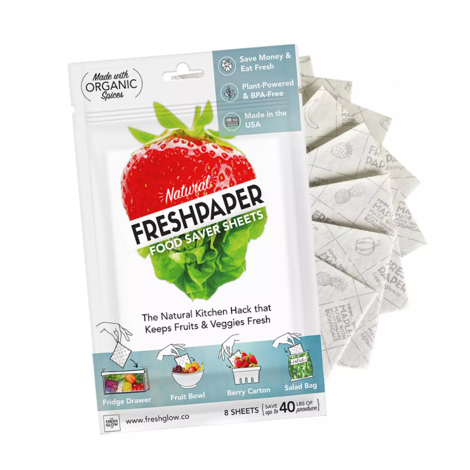 Fresh Paper White Produce Saver Sheets 1 pk 