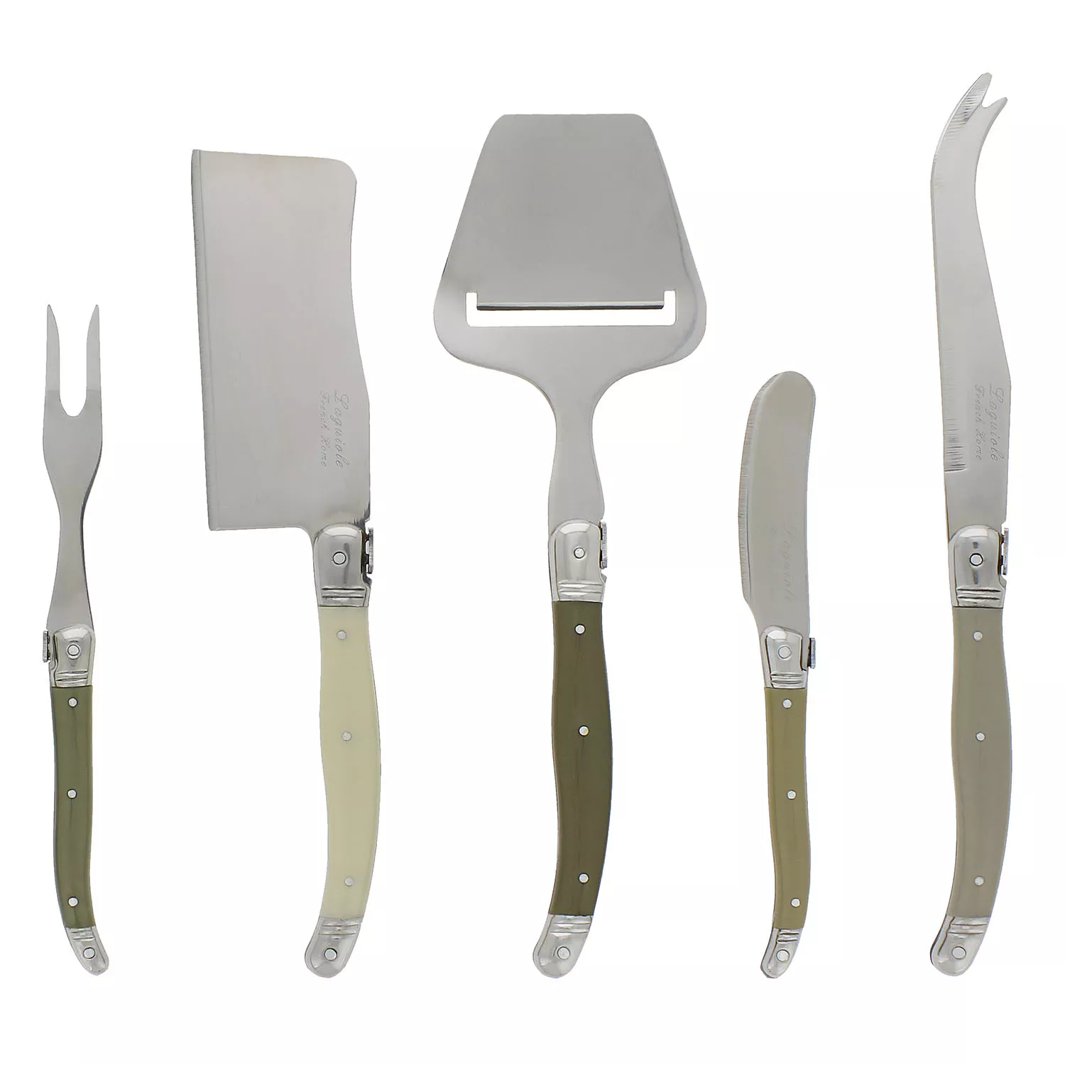 French Home 5-Piece Laguiole Cheese Knife, Fork and Slicer Set