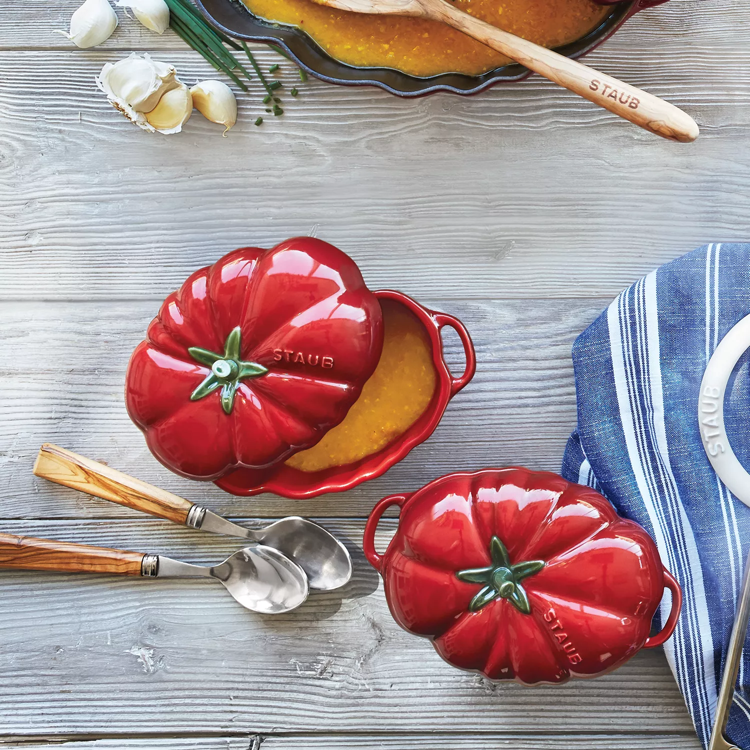 Staub Tomato Mini Stoneware Cocotte