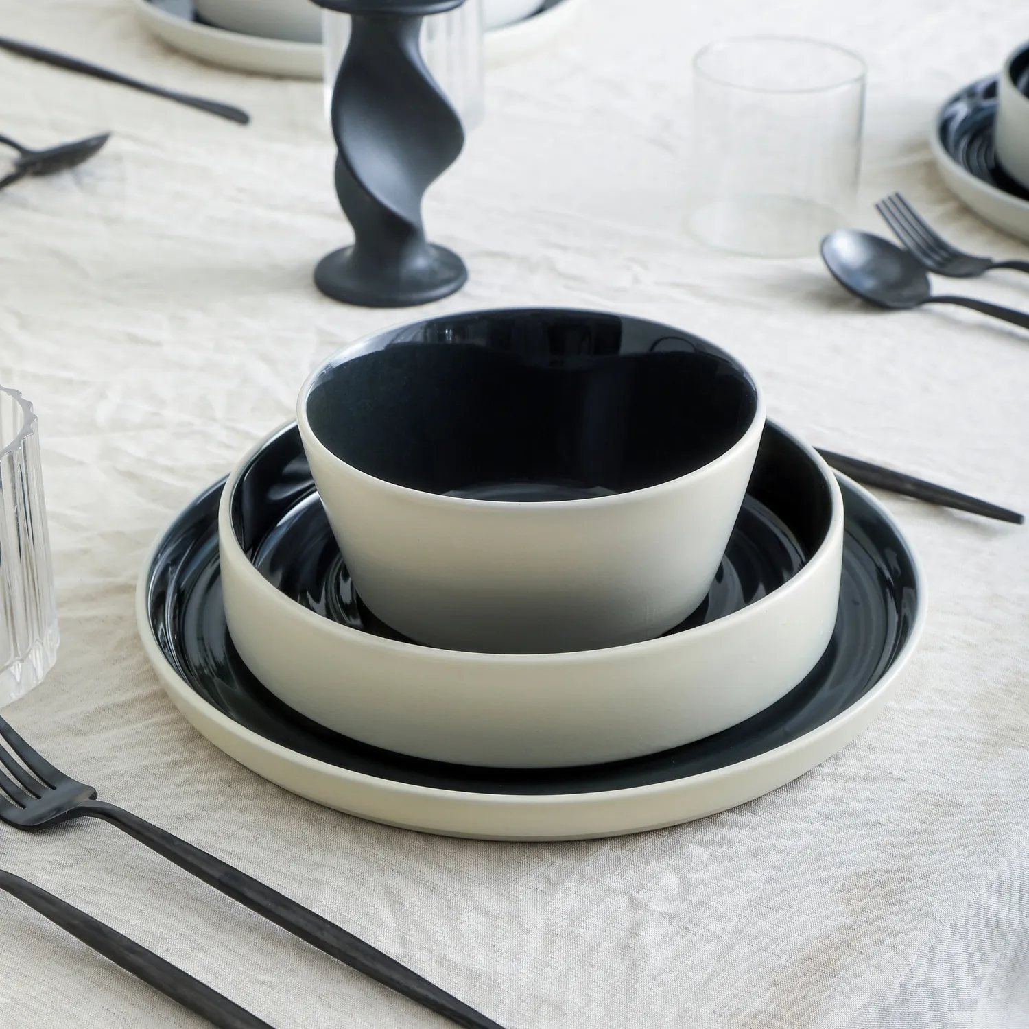 Stone Lain Elica Stoneware 12-Piece Dinnerware Set