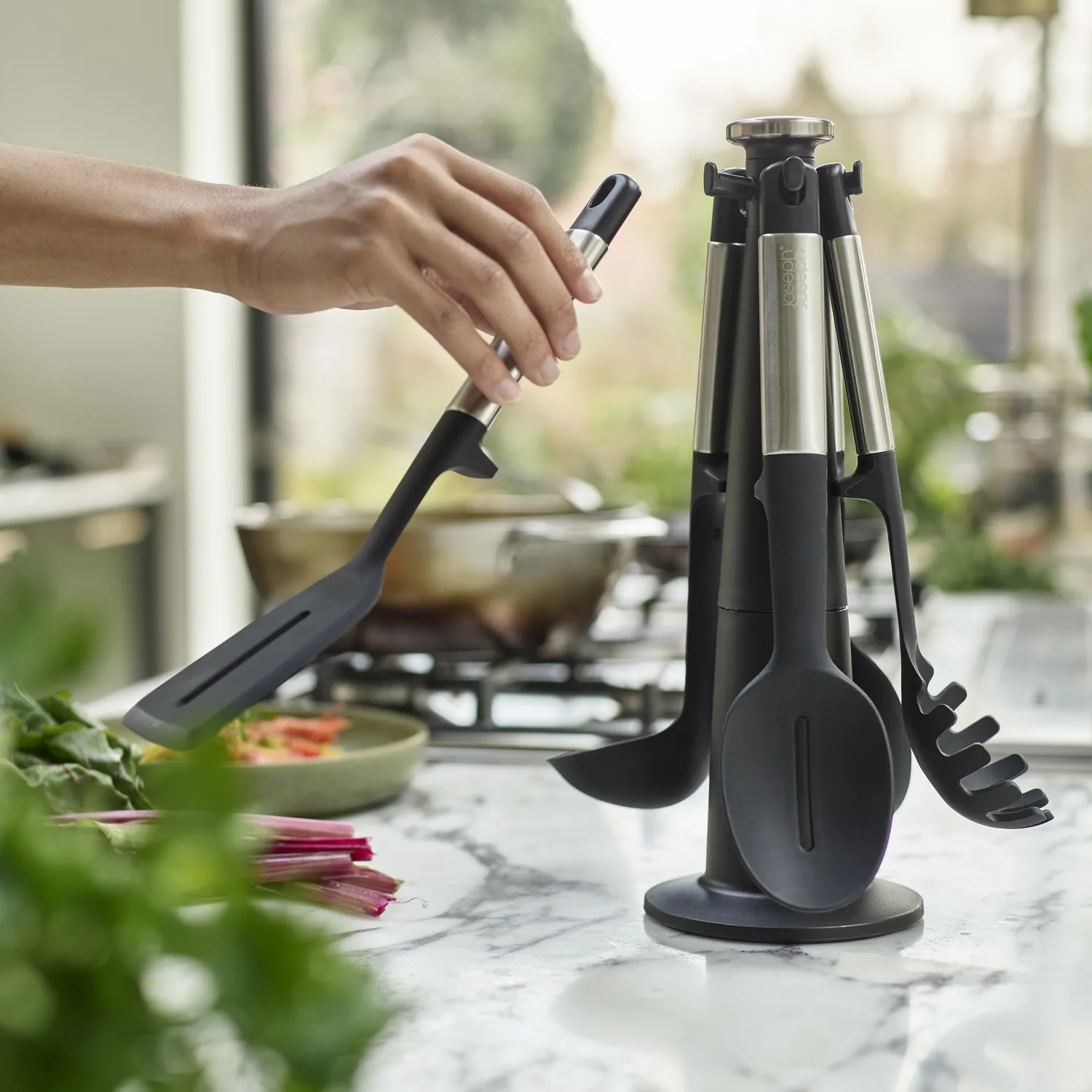 Joseph Joseph Elevate Silicone Carousel 5-Piece Utensil Set Stand