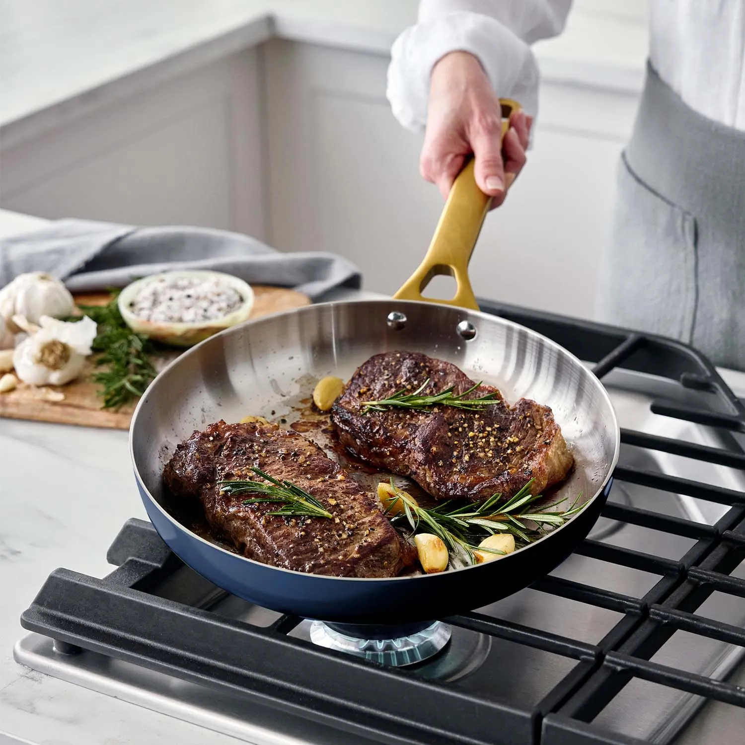 GreenPan Reserve Pro Stainless Steel Set of 2 Skillets, 10" & 12"