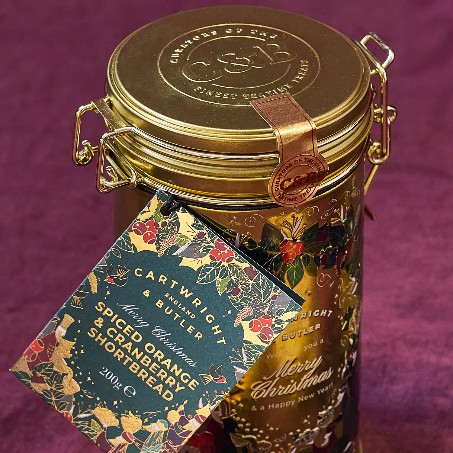 Cartwright & Butler Merry Christmas Spiced Orange & Cranberry Shortbreads