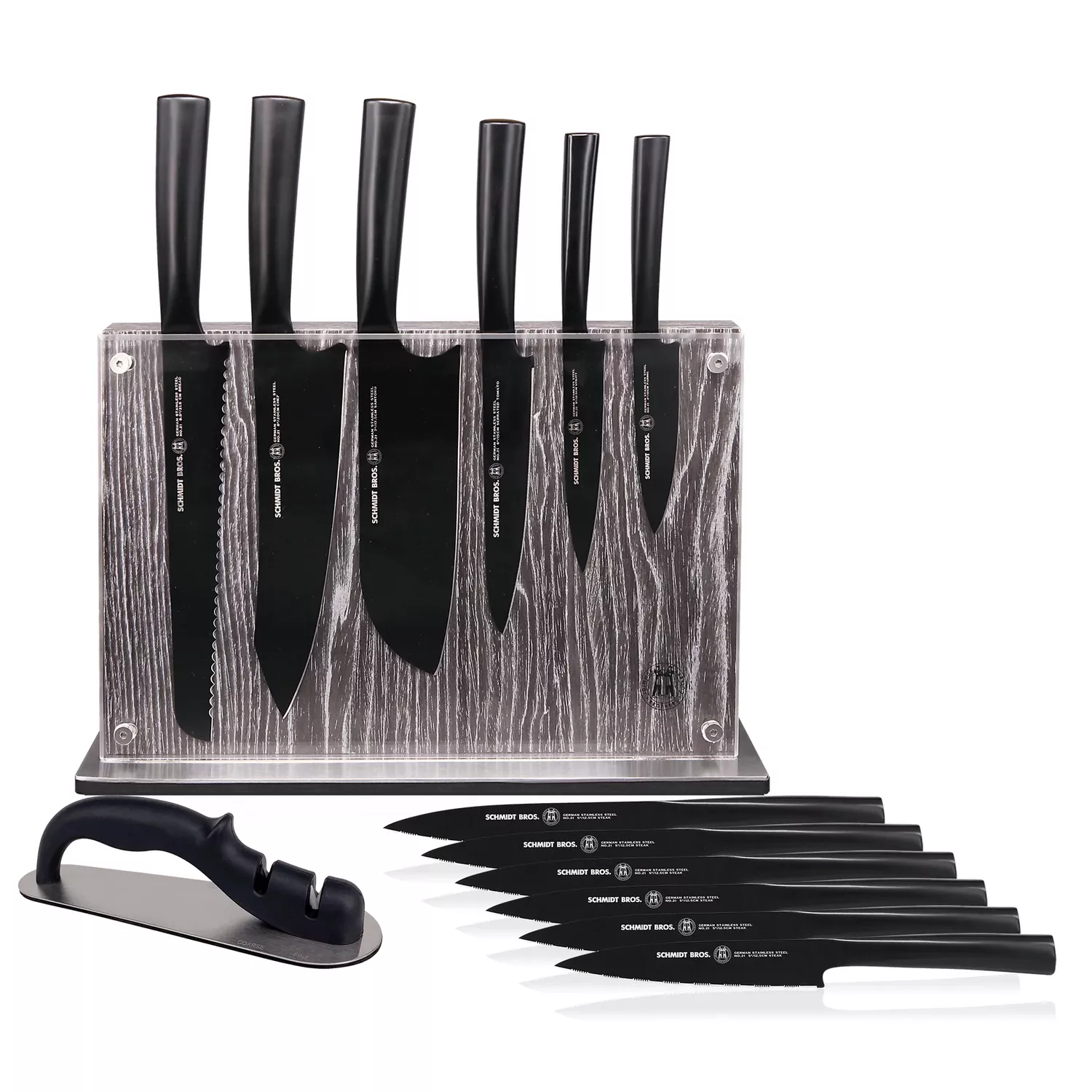 Best Buy: Schmidt Brothers Jet Black 7-Piece Knife Block Set Matte