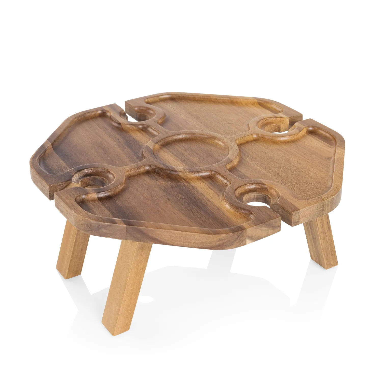 Picnic Time Mesavino Wine Acacia Picnic Table